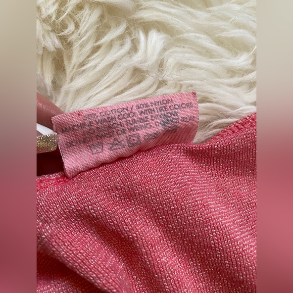 Vintage Bubble Gum Pink Top, Metalic, 1970s Roller Girl 🛼, Disco Queen 🪩 - Picture 6 of 9